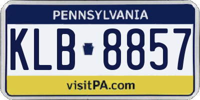 PA license plate KLB8857