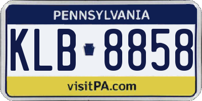 PA license plate KLB8858