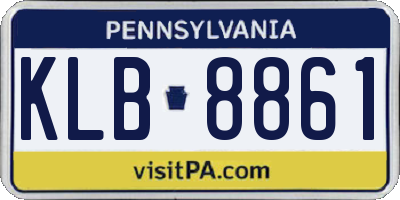 PA license plate KLB8861