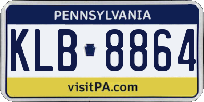 PA license plate KLB8864