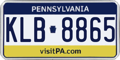 PA license plate KLB8865