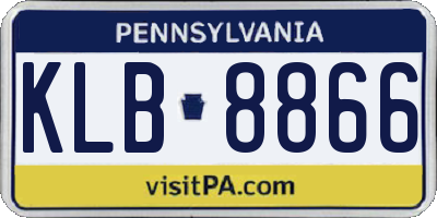 PA license plate KLB8866
