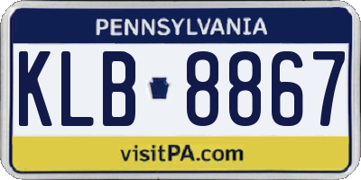 PA license plate KLB8867