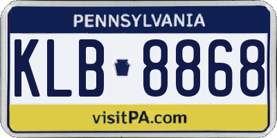 PA license plate KLB8868