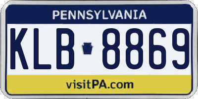 PA license plate KLB8869
