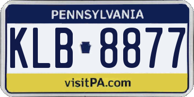 PA license plate KLB8877