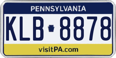 PA license plate KLB8878