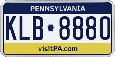 PA license plate KLB8880