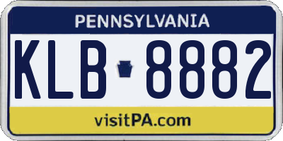 PA license plate KLB8882