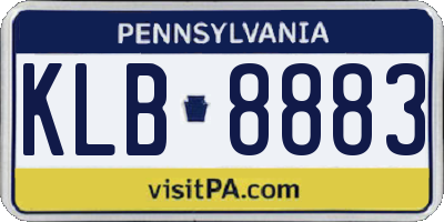 PA license plate KLB8883