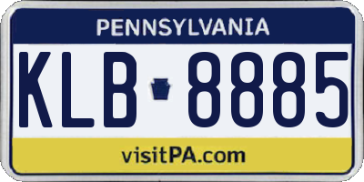 PA license plate KLB8885