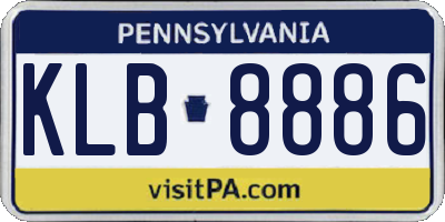 PA license plate KLB8886