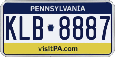 PA license plate KLB8887