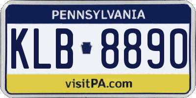 PA license plate KLB8890