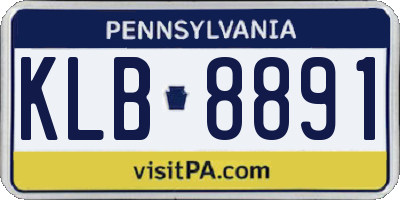 PA license plate KLB8891