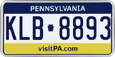PA license plate KLB8893