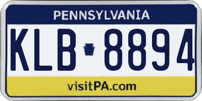PA license plate KLB8894