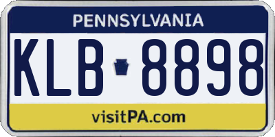 PA license plate KLB8898
