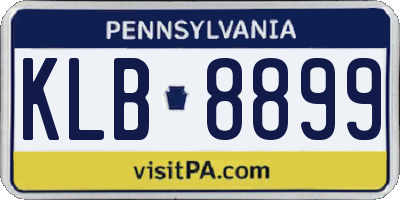 PA license plate KLB8899