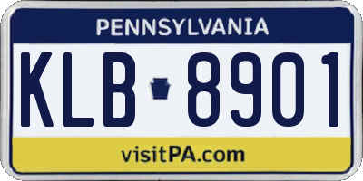 PA license plate KLB8901