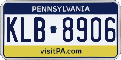 PA license plate KLB8906