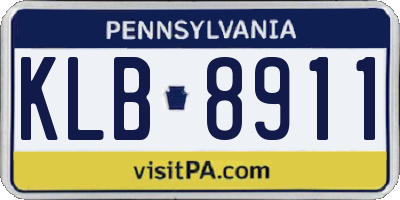 PA license plate KLB8911