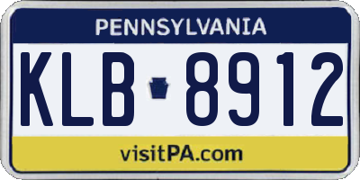 PA license plate KLB8912