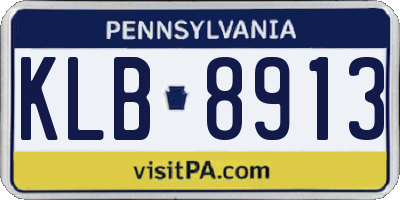 PA license plate KLB8913