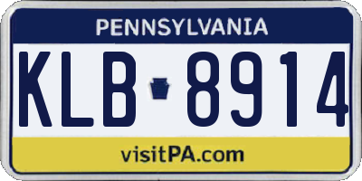 PA license plate KLB8914