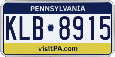 PA license plate KLB8915