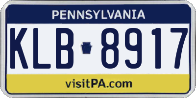 PA license plate KLB8917
