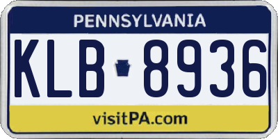 PA license plate KLB8936