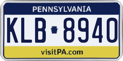 PA license plate KLB8940