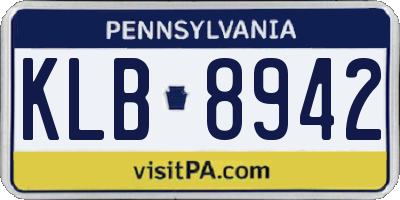 PA license plate KLB8942