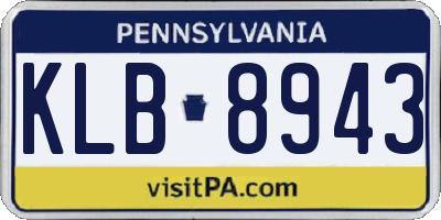 PA license plate KLB8943