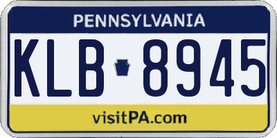 PA license plate KLB8945