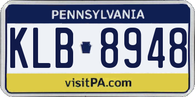 PA license plate KLB8948