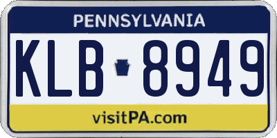PA license plate KLB8949