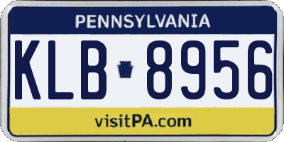PA license plate KLB8956