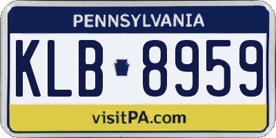 PA license plate KLB8959