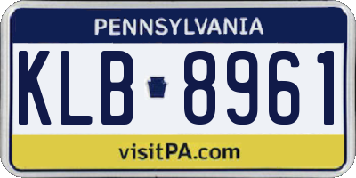 PA license plate KLB8961