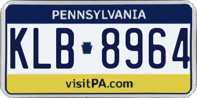 PA license plate KLB8964