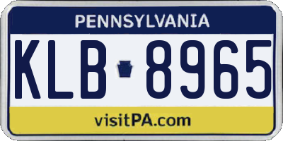 PA license plate KLB8965