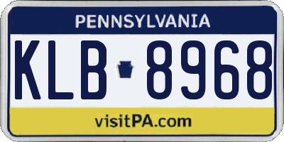 PA license plate KLB8968