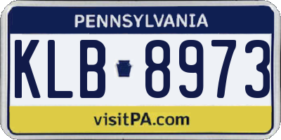 PA license plate KLB8973