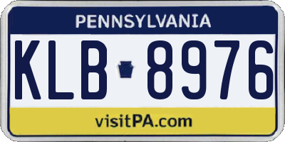 PA license plate KLB8976