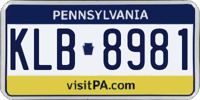 PA license plate KLB8981