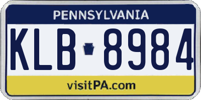 PA license plate KLB8984