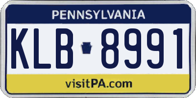 PA license plate KLB8991