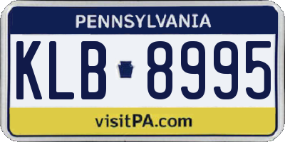 PA license plate KLB8995